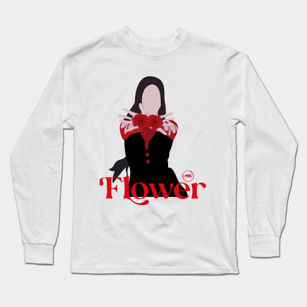 jisoo flower silhouette design Long Sleeve T-Shirt by MBSdesing 